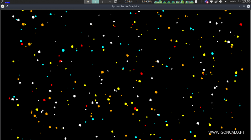 2020-05-21 - Estrelas em Python, com o Turtle - Gonçalo Ferreira