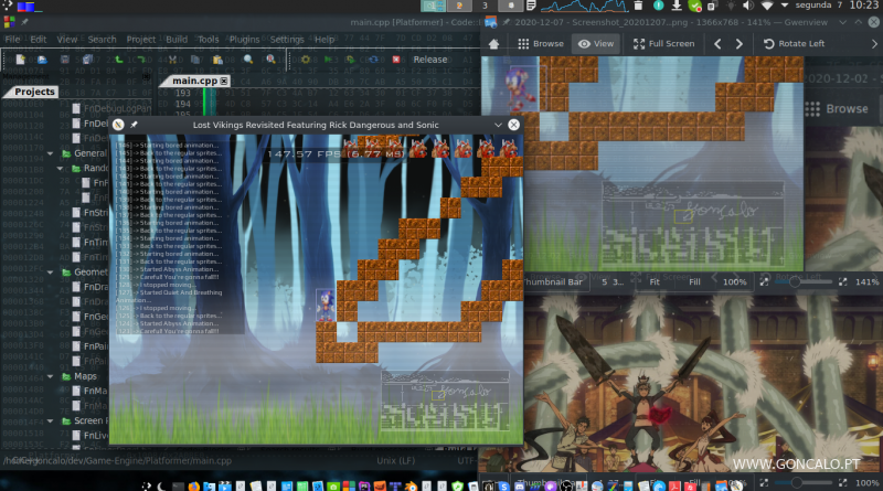 2020-12-07 - Desenhando a posição do ecrã actual no mapa do jogo, no meu Game Engine em C/C++
