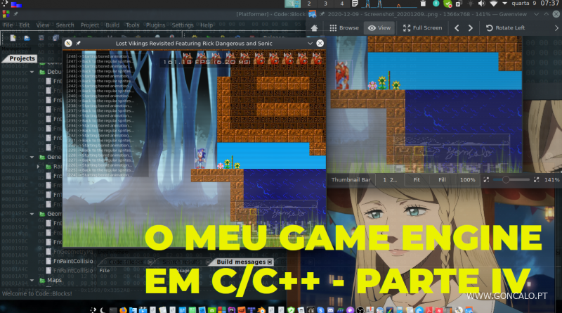 2020-12-09 - O Meu Game Engine em C/C++ - Parte IV (Mapas de nível, Animações, Quedas, Batman Clone, etc)