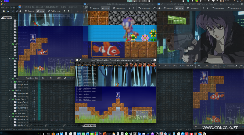 2020-12-17 - Inimigos limitados aos seus mundos, como água, ar, etc, no meu Game Engine em C/C++...