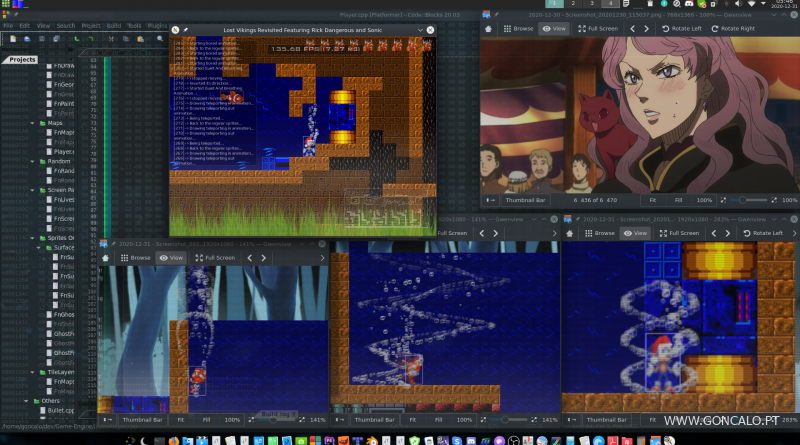 2020-12-31 - Bolhas de ar confinadas à água no meu Game Engine em C/C++...