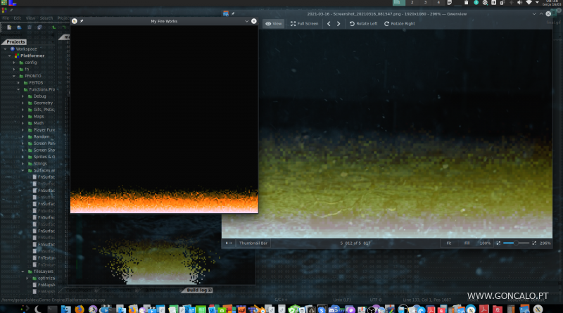2021-03-16 - Tentando aplicar algumas leis da Física ao Game Engine para criar Fogo, em C/C++...