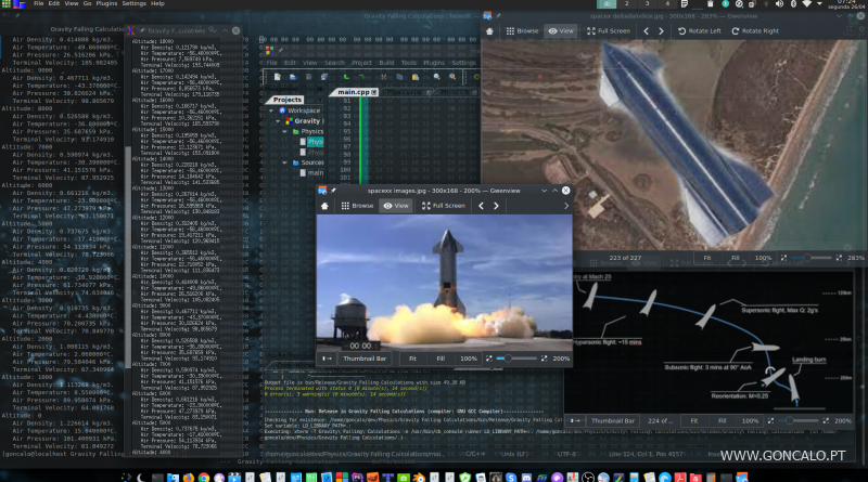 2021-04-25 - Começo do projecto de Simulação da StarShip da SpaceX, em C/C++...