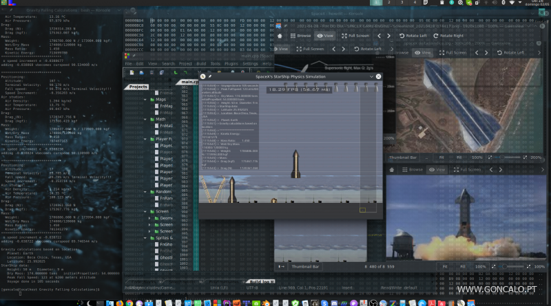 2021-05-02 - Migração da simulação de Física de Rockets para o Game Engine, em C/C++...