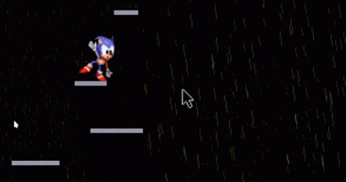 2021-12-06 - Colisões da chuva com o sprite do Sonic no meu Game Engine em C/C++...