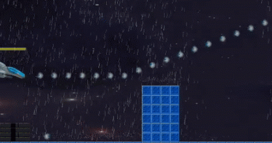 2022-06-13 - Relâmpagos e Chuva no Shoot'Em Up teste do meu Game Engine, em C++...