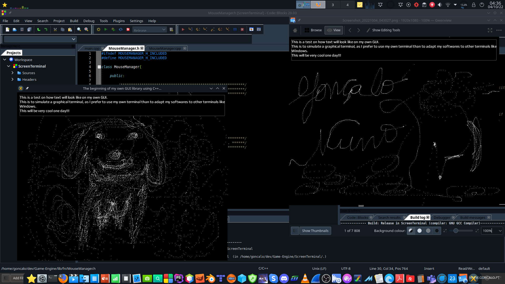 Projecto de GUI multi-plataforma, a minha própria GUI, criada em C++ ...