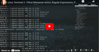 Curso Linux Terminal 3 - Filtrar/Manipular textos, Regular Expressions, Patches, vigiar alterações, etc...