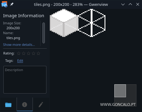 2023-12-31 - Exemplo de blocos básicos isométricos que criei quando adicionei funcionalidades isométricas ao meu Game Engine, para criar superfícies e estruturas de teste...