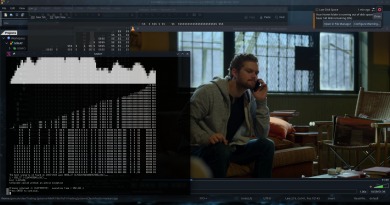 2024-01-28 - O meu Ambiente de Trabalho enquanto vejo as performances dos meus Trading Systems num terminal de Linux com C++, e assisto a uma série de tv...