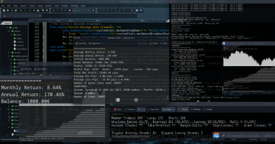 2024-02-15 - Um ecrã do meu portátil enquanto vou desenvolvendo o meu Trading Systems' Back-Tester em C++ com o CodeBlocks no meu Linux...