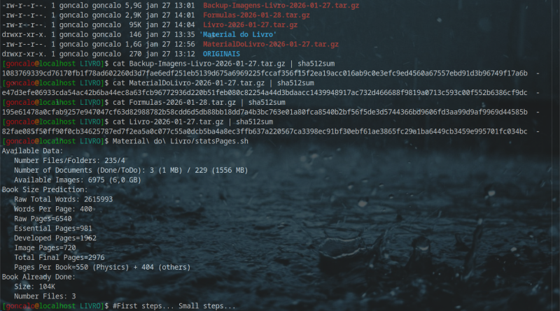 O primeiro post de estado do livro de Física Conceptual/Teórica e Matemática que estou a escrever...