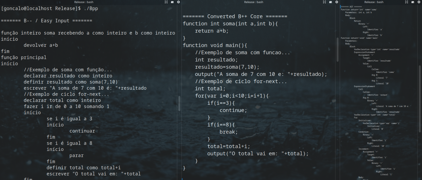 2026-03-30 - A minha linguagem de Programação criada para Ensino/Formação em C++...