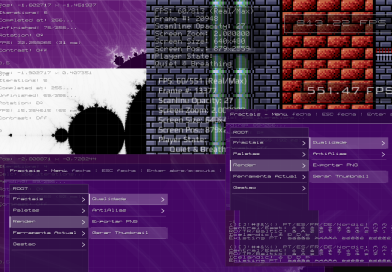 2026-06-08 - Uso de fontes Bitmap, melhoria de performance, e menus GUI no meu Explorador de Fractais e Game Engine em C++...