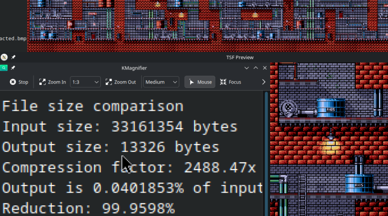 2026-07-07 - Comprimindo imagens 25 vezes mais que o formato PNG, 2500x mais pequeno que um BMP, 99,96% de Compressão com o meu Formato de Imagem TSF em C++...