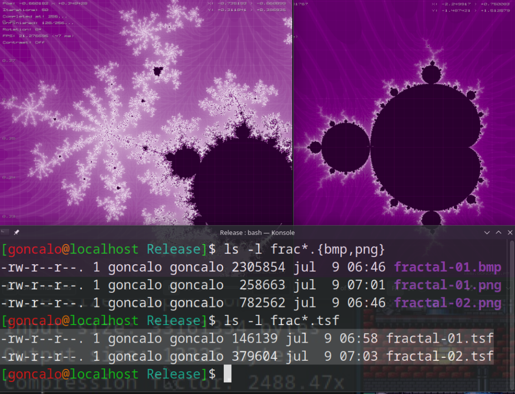 2026-07-09 - My Image compressor software showing it can beat PNG image format also with complex images, to be used for example in my fractal software...
